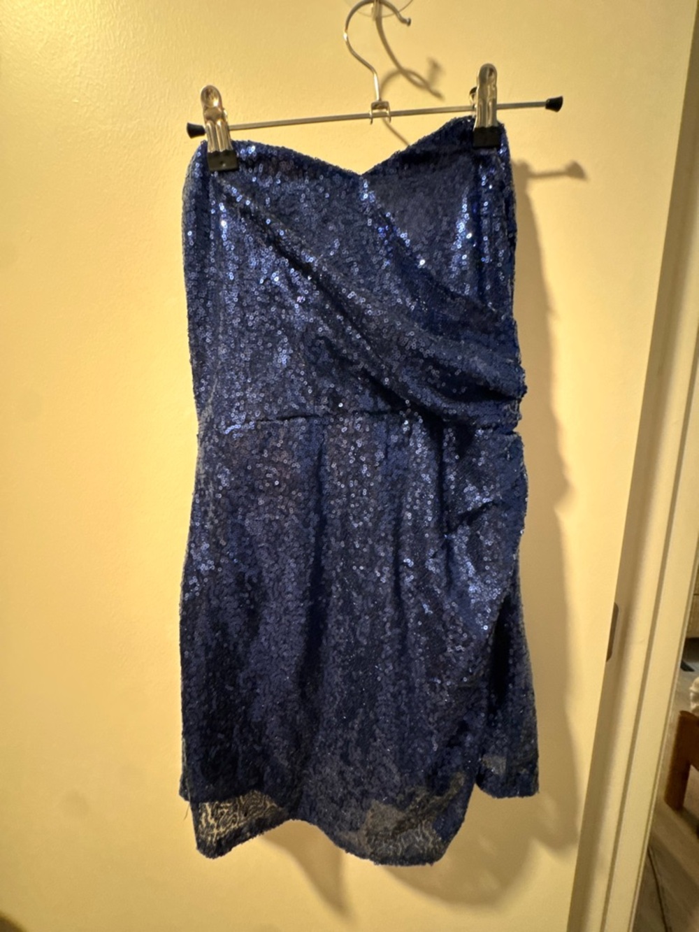 Lulu Strapless Navy Sequin Cocktail Romper
